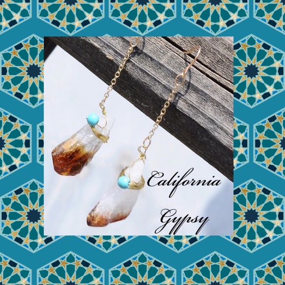 Raw chakra Hippie boho bead festival earrings✨ - Picture 2 of 4